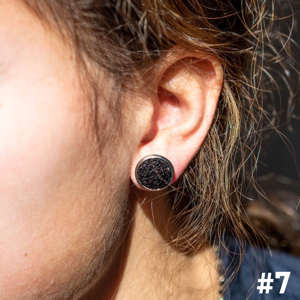 Dainty Druzy Round Earring